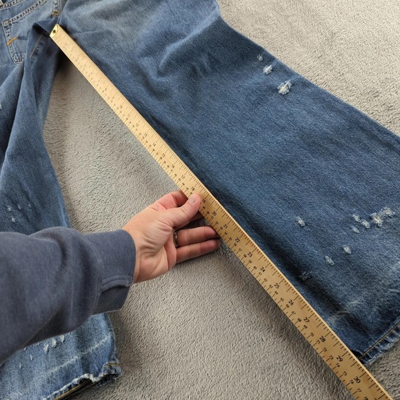 Adriano Goldschmied Jeans 31x30 Blue Fillmore Bootcut Flare Distressed Made USA - Picture 9 of 12